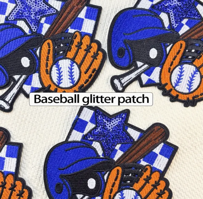 Baseball Glitter Patch