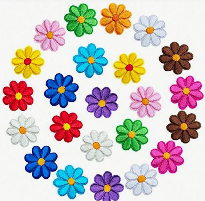 Multi coloured flower patches